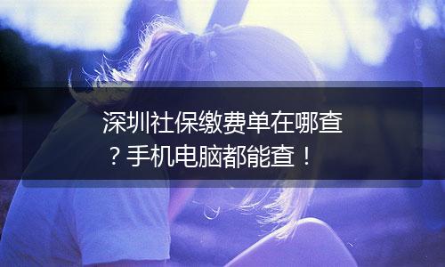 深圳社保缴费单在哪查？手机电脑都能查！