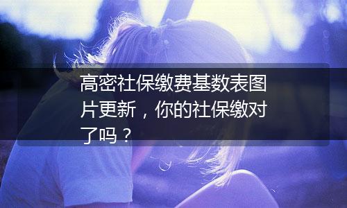 高密社保缴费基数表图片更新，你的社保缴对了吗？