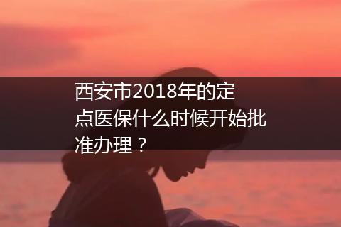 西安市2018年的定点医保什么时候开始批准办理？
