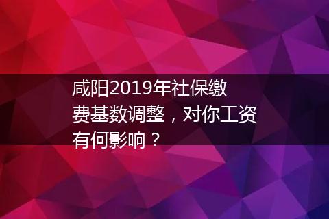 咸阳2019年社保缴费基数调整，对你工资有何影响？