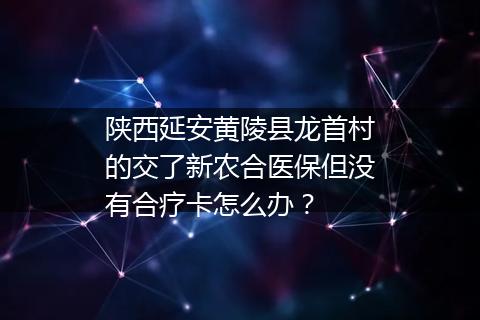 陕西延安黄陵县龙首村的交了新农合医保但没有合疗卡怎么办？
