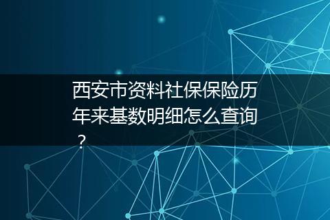 西安市资料社保保险历年来基数明细怎么查询？