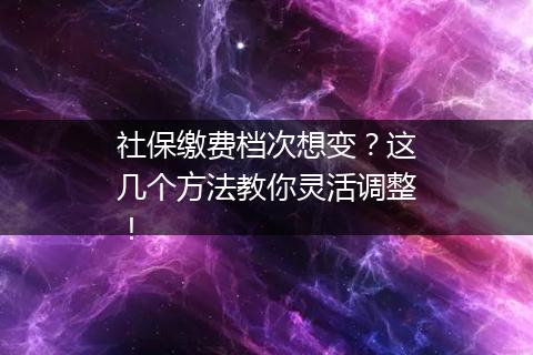 社保缴费档次想变？这几个方法教你灵活调整！
