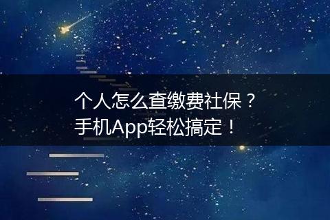 个人怎么查缴费社保？手机App轻松搞定！