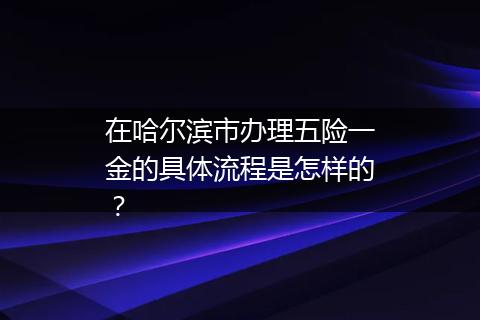 在哈尔滨市办理五险一金的具体流程是怎样的？
