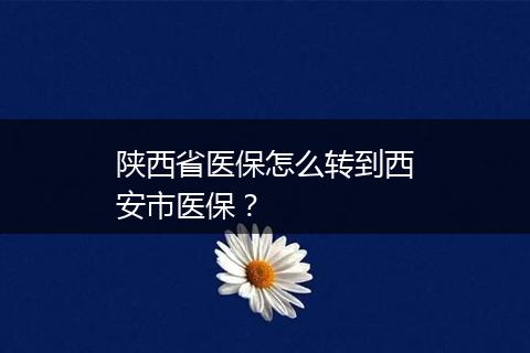 陕西省医保怎么转到西安市医保？
