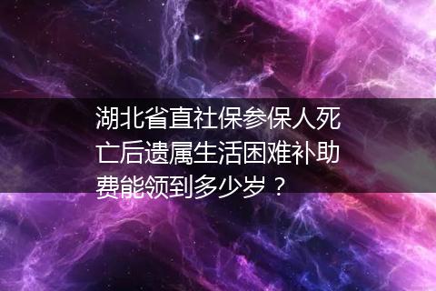 湖北省直社保参保人死亡后遗属生活困难补助费能领到多少岁？