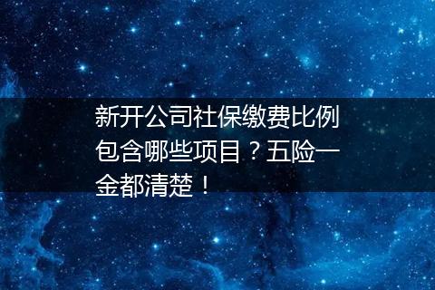 新开公司社保缴费比例包含哪些项目？五险一金都清楚！