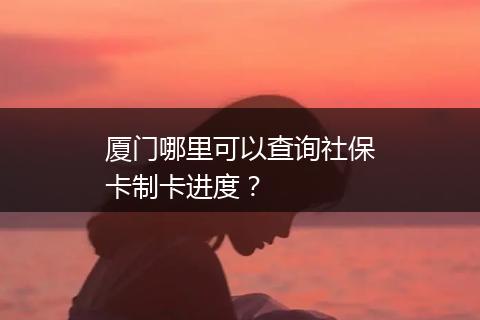 厦门哪里可以查询社保卡制卡进度？