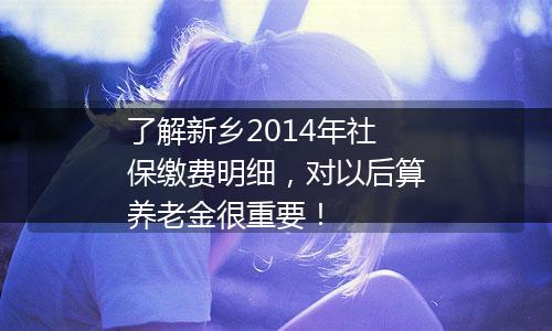 了解新乡2014年社保缴费明细，对以后算养老金很重要！