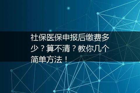 社保医保申报后缴费多少？算不清？教你几个简单方法！