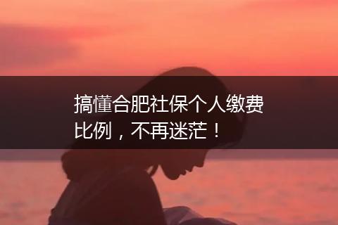 搞懂合肥社保个人缴费比例，不再迷茫！