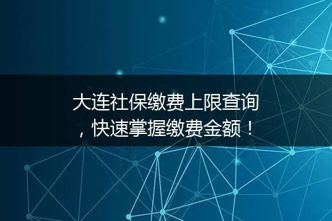 大连社保缴费上限查询，快速掌握缴费金额！
