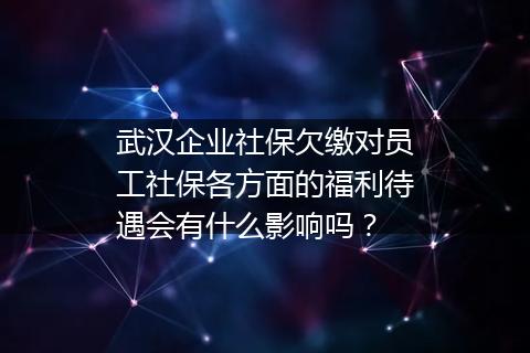 武汉企业社保欠缴对员工社保各方面的福利待遇会有什么影响吗？