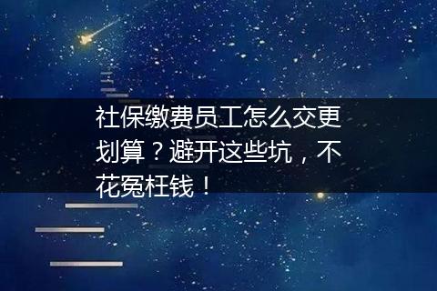 社保缴费员工怎么交更划算？避开这些坑，不花冤枉钱！