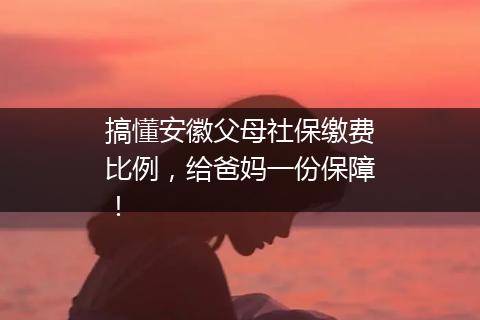 搞懂安徽父母社保缴费比例，给爸妈一份保障！