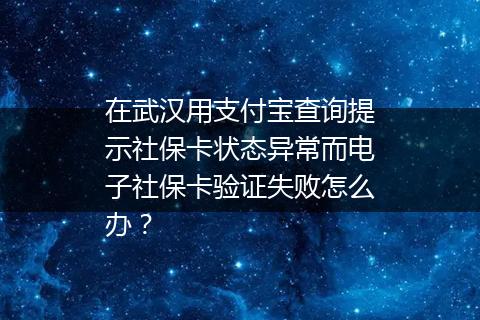 在武汉用支付宝查询提示社保卡状态异常而电子社保卡验证失败怎么办？