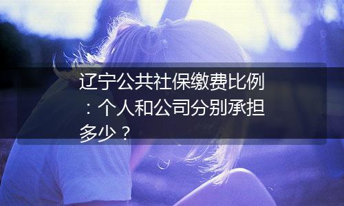 辽宁公共社保缴费比例：个人和公司分别承担多少？