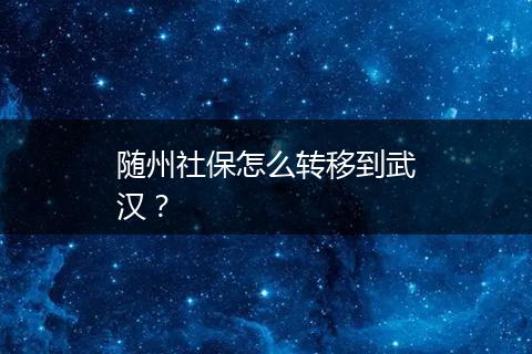 随州社保怎么转移到武汉？