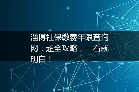 淄博社保缴费年限查询网：超全攻略，一看就明白！