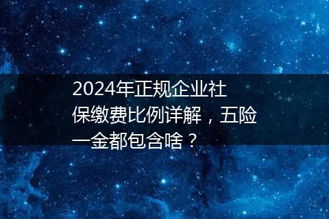2024年正规企业社保缴费比例详解，五险一金都包含啥？