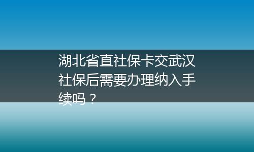 湖北省直社保卡交武汉社保后需要办理纳入手续吗？