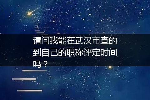 请问我能在武汉市查的到自己的职称评定时间吗？
