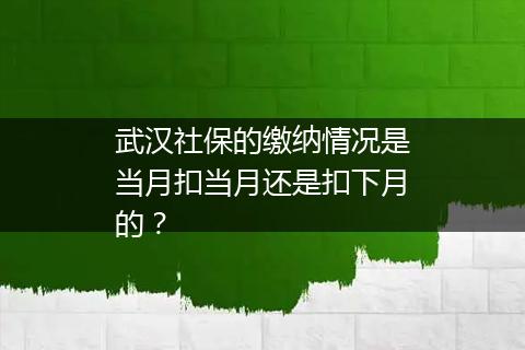 武汉社保的缴纳情况是当月扣当月还是扣下月的？