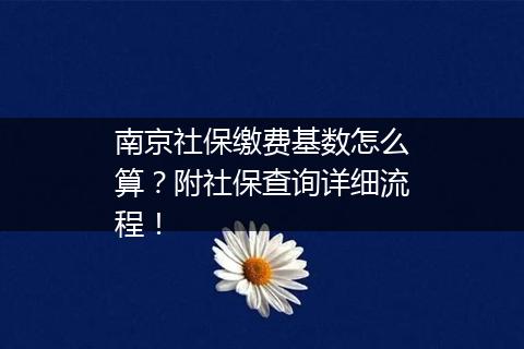 南京社保缴费基数怎么算？附社保查询详细流程！