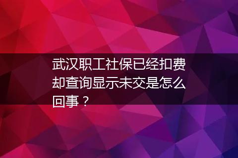 武汉职工社保已经扣费却查询显示未交是怎么回事？