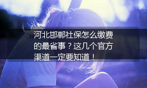 河北邯郸社保怎么缴费的最省事？这几个官方渠道一定要知道！