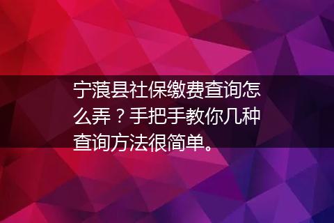 宁蒗县社保缴费查询怎么弄？手把手教你几种查询方法很简单。