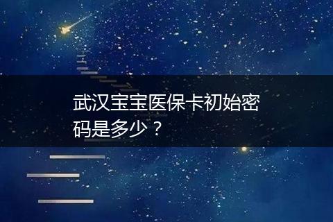 武汉宝宝医保卡初始密码是多少？