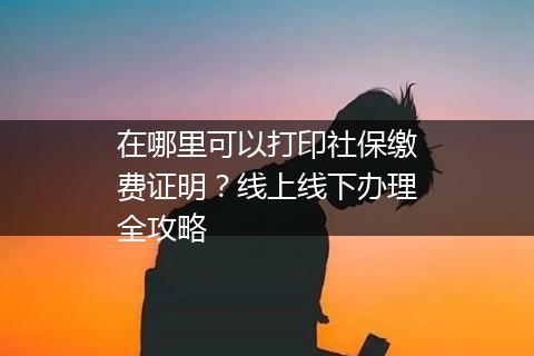 在哪里可以打印社保缴费证明？线上线下办理全攻略