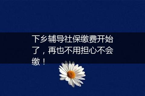 下乡辅导社保缴费开始了，再也不用担心不会缴！