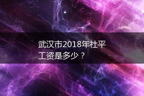 武汉市2018年社平工资是多少？