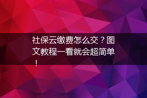 社保云缴费怎么交？图文教程一看就会超简单！