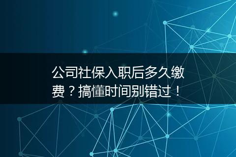 公司社保入职后多久缴费？搞懂时间别错过！