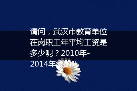 请问，武汉市教育单位在岗职工年平均工资是多少呢？2010年-2014年度的！