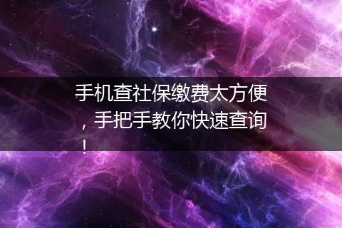 手机查社保缴费太方便，手把手教你快速查询！