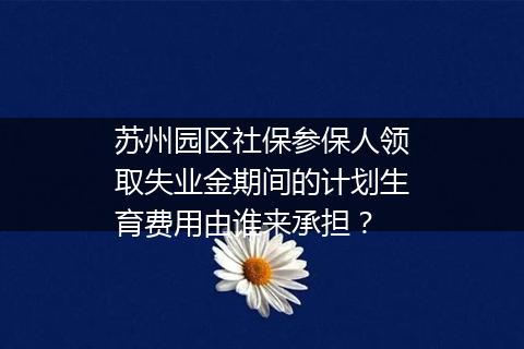 苏州园区社保参保人领取失业金期间的计划生育费用由谁来承担？