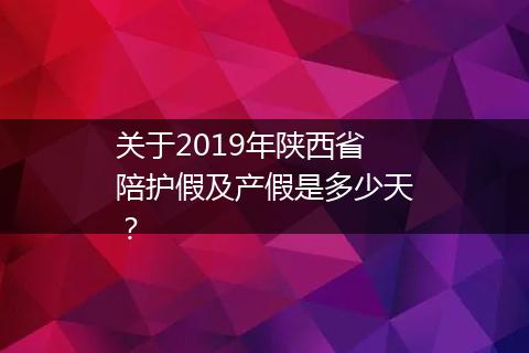 关于2019年陕西省陪护假及产假是多少天？