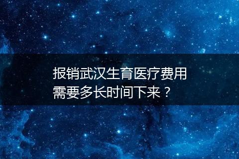 报销武汉生育医疗费用需要多长时间下来？