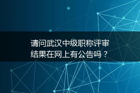 请问武汉中级职称评审结果在网上有公告吗？