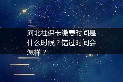 河北社保卡缴费时间是什么时候？错过时间会怎样？