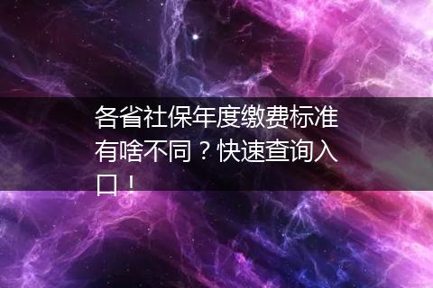 各省社保年度缴费标准有啥不同？快速查询入口！