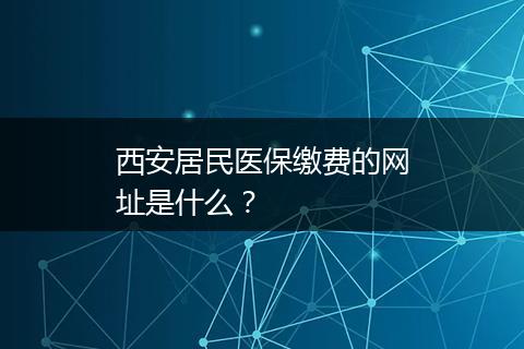 西安居民医保缴费的网址是什么？