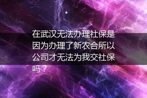 在武汉无法办理社保是因为办理了新农合所以公司才无法为我交社保吗？