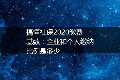 搞懂社保2020缴费基数：企业和个人缴纳比例是多少
