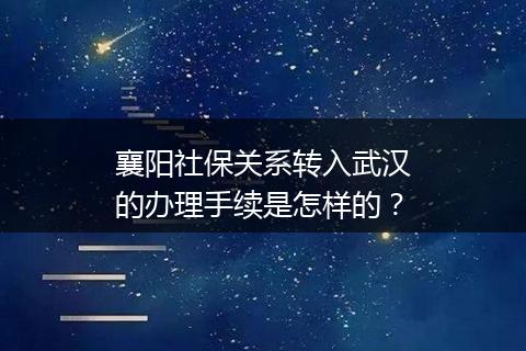 襄阳社保关系转入武汉的办理手续是怎样的？